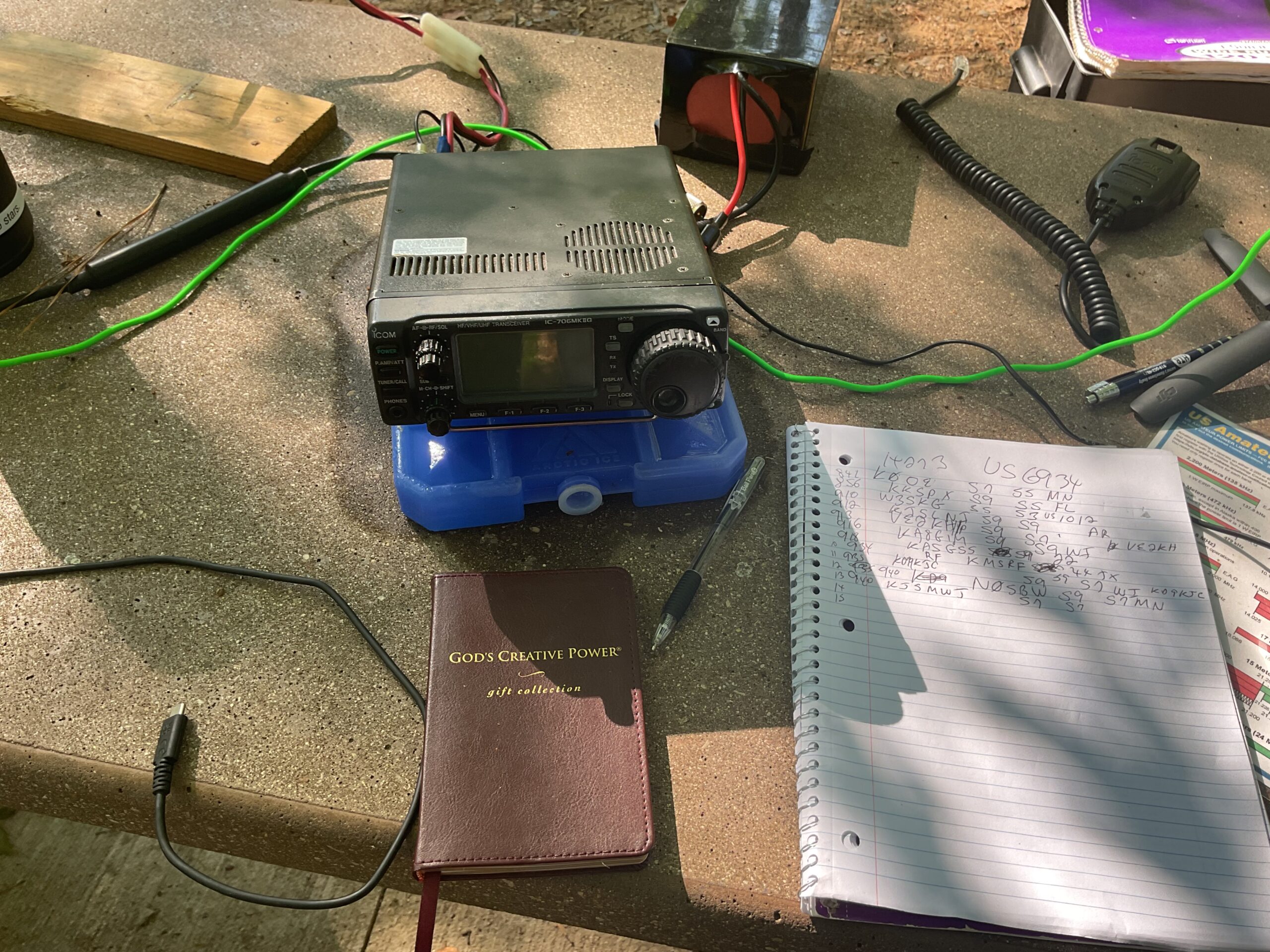 Paper logbook used during activation #43